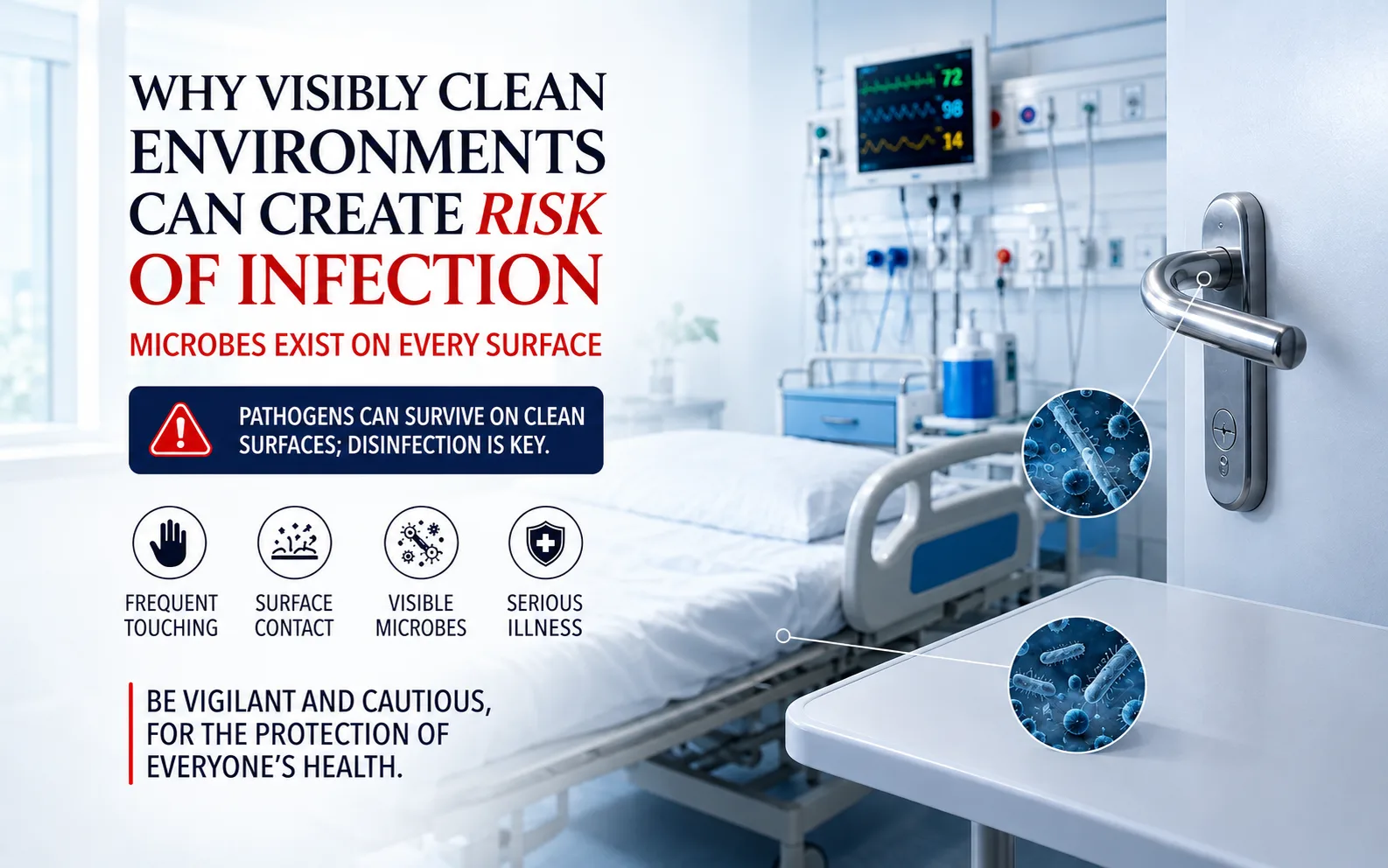 Infection prevention in healthcare environments beyond visible cleanliness